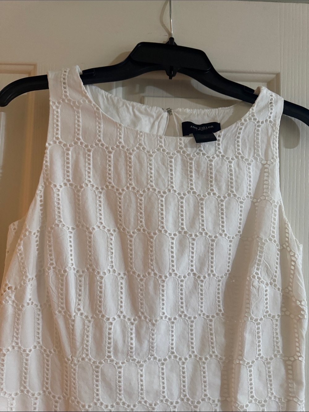 Ann Taylor White Eyelet Sleeveless dress